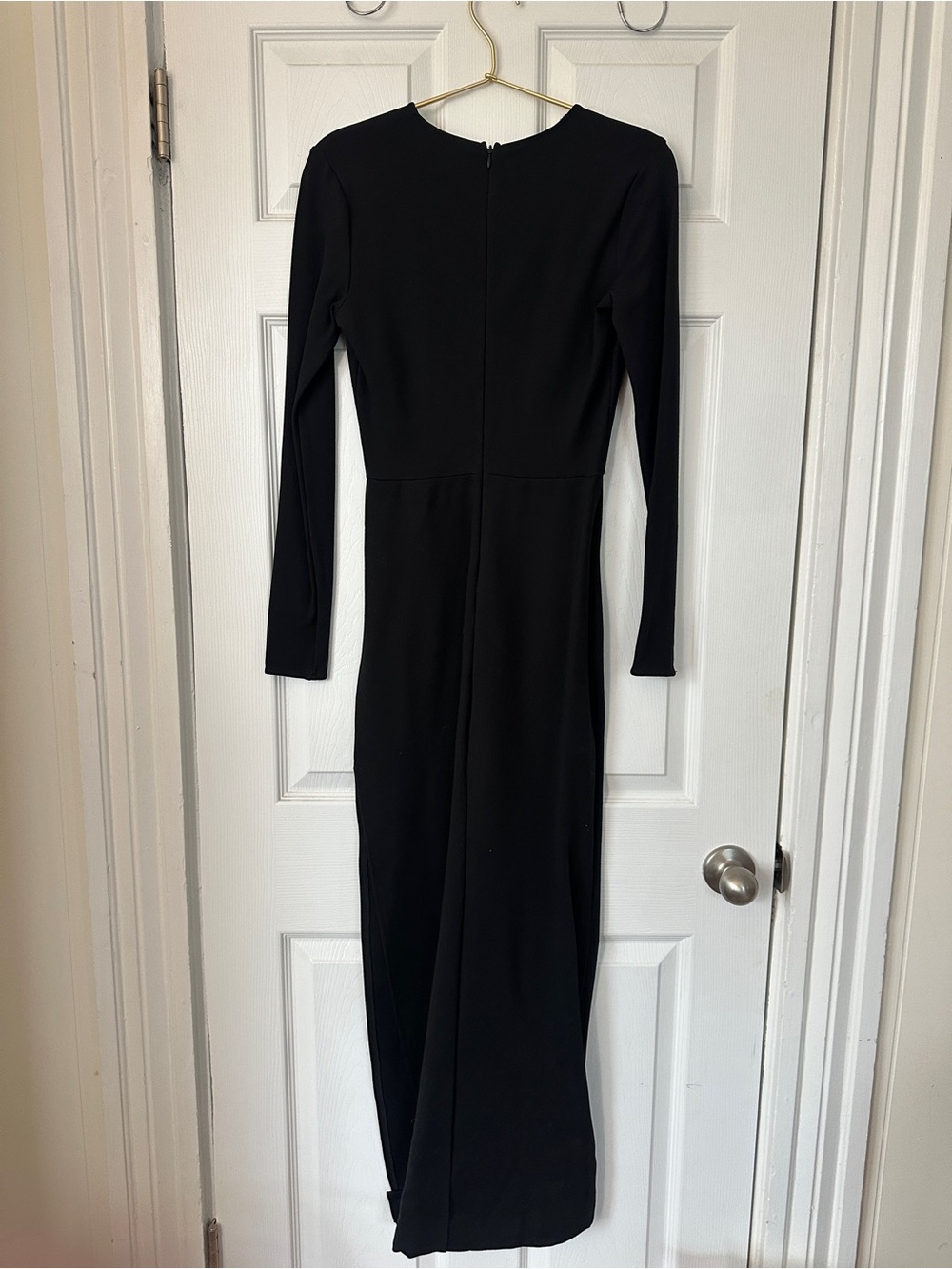 STAUD Black Long-Sleeve V-Neck Maxi Dress - Picture 4 of 6